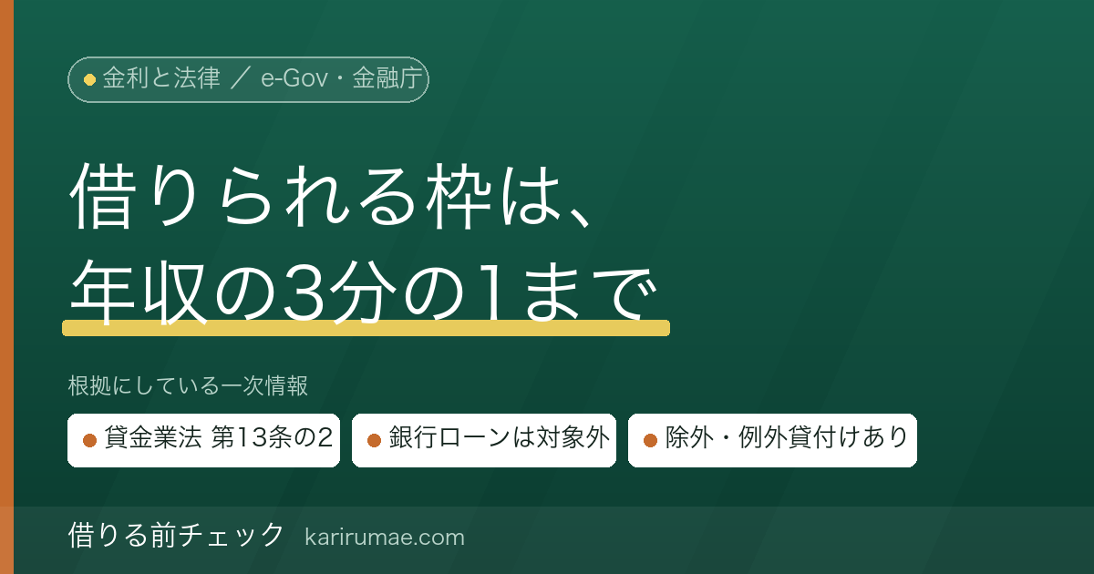 借りる前チェック｜総量規制とは